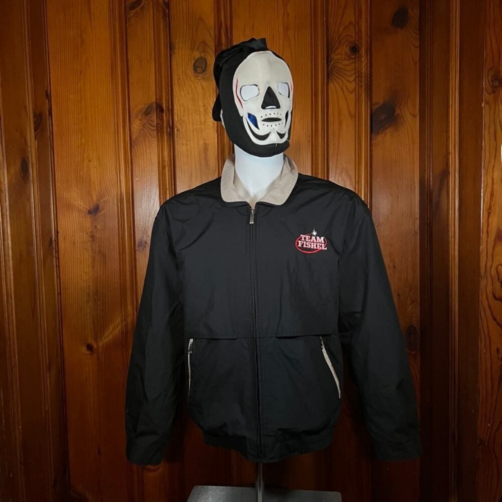 Gear for Sports M Team Fishel Black Beige Windbreaker Jacket Zip Pockets
